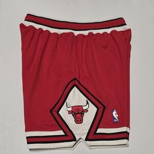 Mitchell & Ness Chicago Bulls Red and White Basketball Shorts